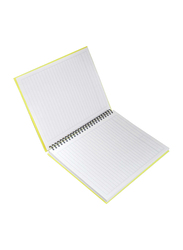 FIS Hard Cover Spiral Single Line Notebook with Border, 150 Sheets, 9X7 inch, 5 Pieces, FSNBS97NA363, Yellow