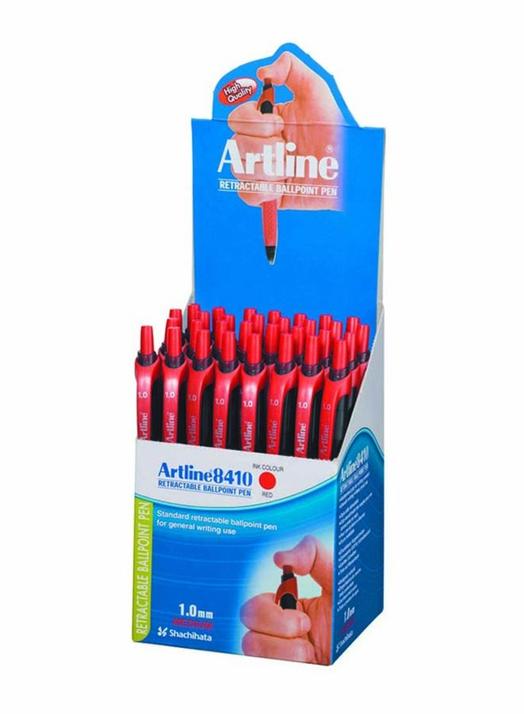Artline 50-Piece Ballpoint Pen Set, 1.0mm, ARBPAM-8410RE, Red