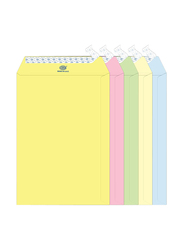 FIS Colour Peel & Seal Envelopes, 50-Piece, 80 GSM, 9 x 6-Inch, Pastel Assorted