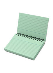FIS Ruled Double Loop Spiral Binding Record Card, 5 x 3 Inch, 50 Sheets, 180 Gsm, FSIC53-180SPGR, Green