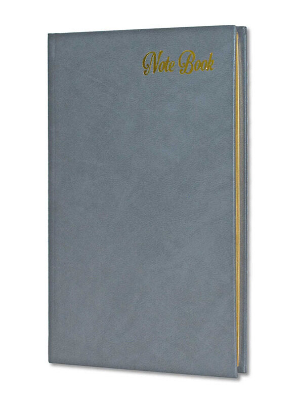 FIS Italian Ivory Paper Notebook with Golden Bonded Leather, 196 Pages, 70 GSM, A5 Size, FSNBHCA5GIVBL, Grey