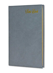 FIS Italian Ivory Paper Notebook with Golden Bonded Leather, 196 Pages, 70 GSM, A5 Size, FSNBHCA5GIVBL, Grey