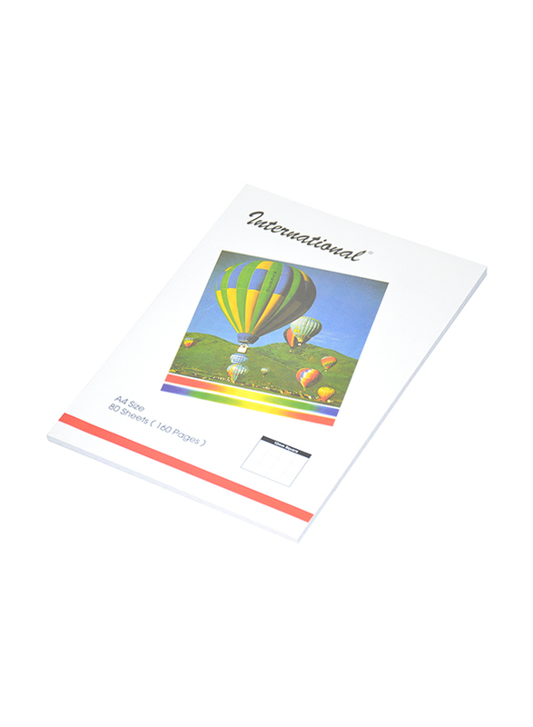 FIS International Parachute Exercise Notebooks, 10mm Square, 10 Pieces x 160 Pages, A4 Size, White