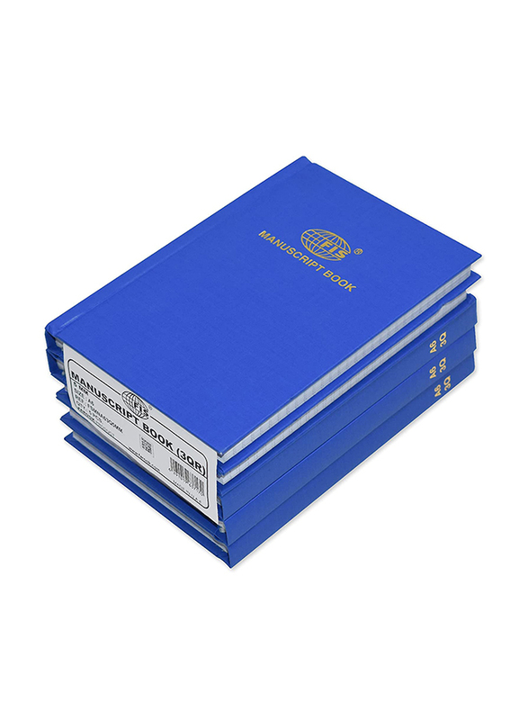 FIS Manuscript Notebook Set, 5mm Square, 3 Quire, 5 x 144 Sheets, A6 Size, FSMNA63Q5MM, Blue