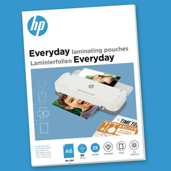 HP Everyday Laminating Pouch, A6 Size, 80 Micron, 25 Pieces, OLLM9156, Clear