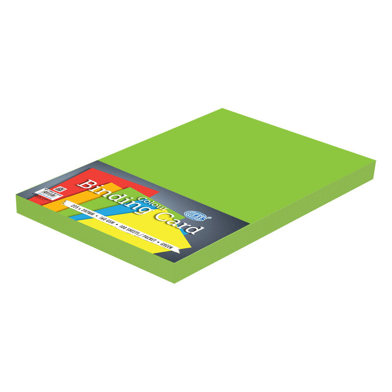 

FIS Colored Binding Cards, 100 Sheets, 160 GSM, FSBD160225GR, Green