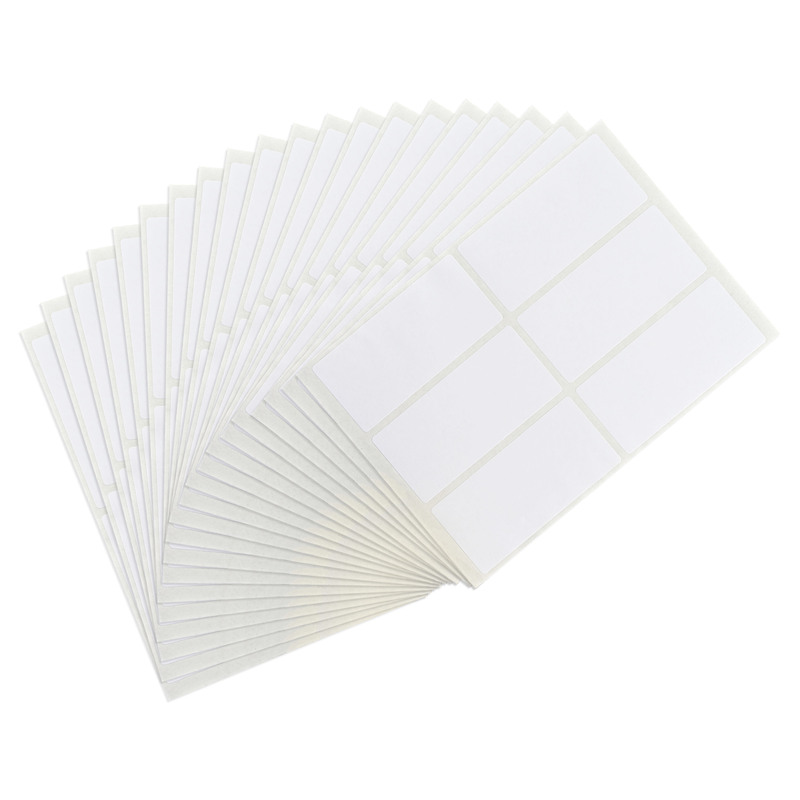 FIS Office Labels, 34x75mm Sticker Size, 6 Labels Per Sheet, 20 Sheets Per Packet, Pack of 3, Color White - FSLA3475-3