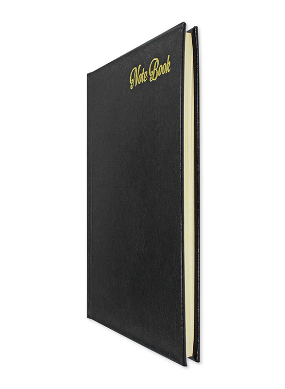 FIS Italian Ivory Paper Notebook with Bonded Leather, 196 Pages, 70 GSM, A5 Size, FSNB1SA5IVBL, Black