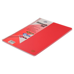 FIS Deluxe University Book, Spiral PP Neon Soft Cover, 1 Subject, (215x279mm) Size, 40 Sheets, Red Color- FSUB1SS8.5X11RE