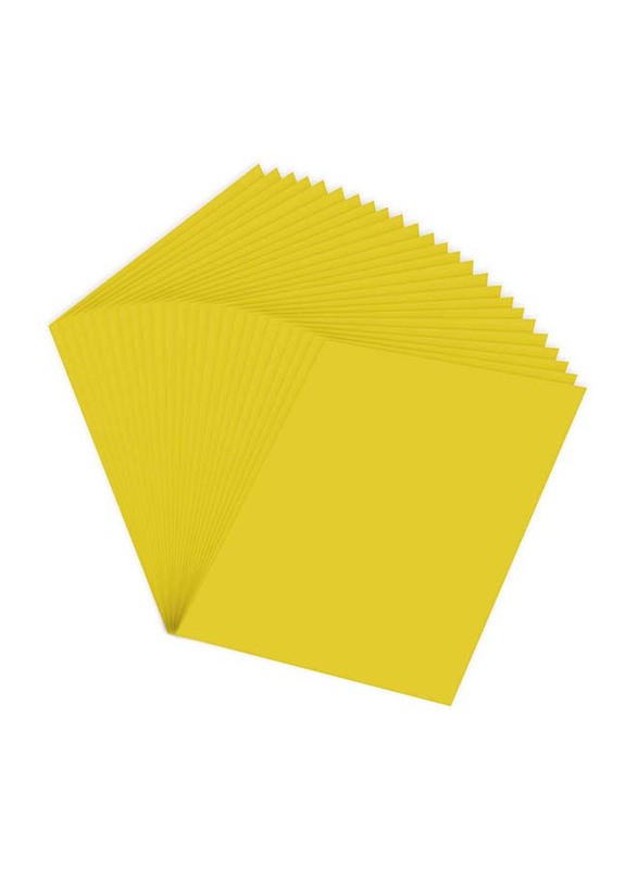 Folia Photo 25-Piece Mounting Board Rough Surface 220gsm, FOCH62221/25/14, Yellow