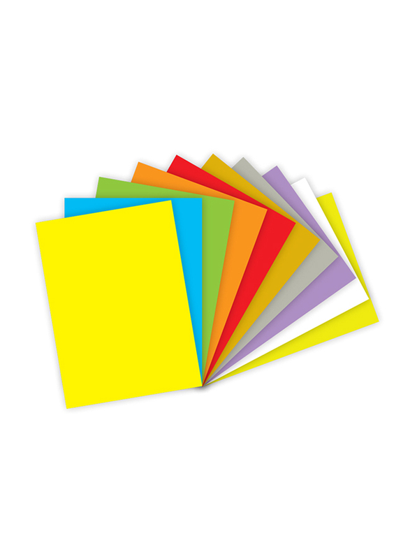 FIS Coloured Cards, 100 Pieces, A4 Size, FSCH1602129710C, Multicolour