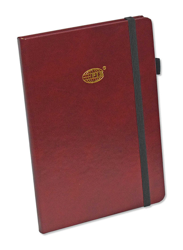 FIS White Paper Budget Planner with Elastic Pen Loop German Bonded Leather, 128 Pages, 100 GSM, A5 Size, FSORA5BPLANBL, Maroon