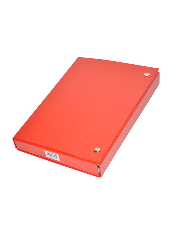 FIS Vinyl Document Holder with Button, 210 x 330MM, FSBDDBBVA401, Red