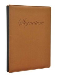 FIS Italian PU Material Cover without Window Signature Book with Gift Box, 240 x 340mm, 18 Sheets, FSCL18224, Brown