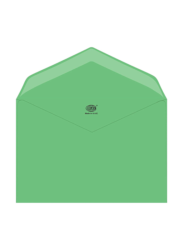FIS Colour Glued Envelopes, 50-Piece, 80 GSM, 145 x 200mm, Neon Green