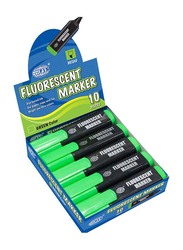 FIS 10-Piece Fluorescent Erasable Markers Set, Green
