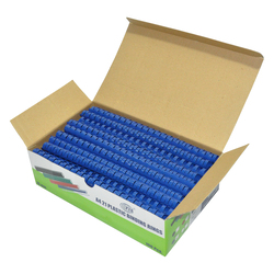 FIS 16mm Plastic Binding Rings, 130 Sheets Capacity, 100 Pieces, FSBD16BL, Blue