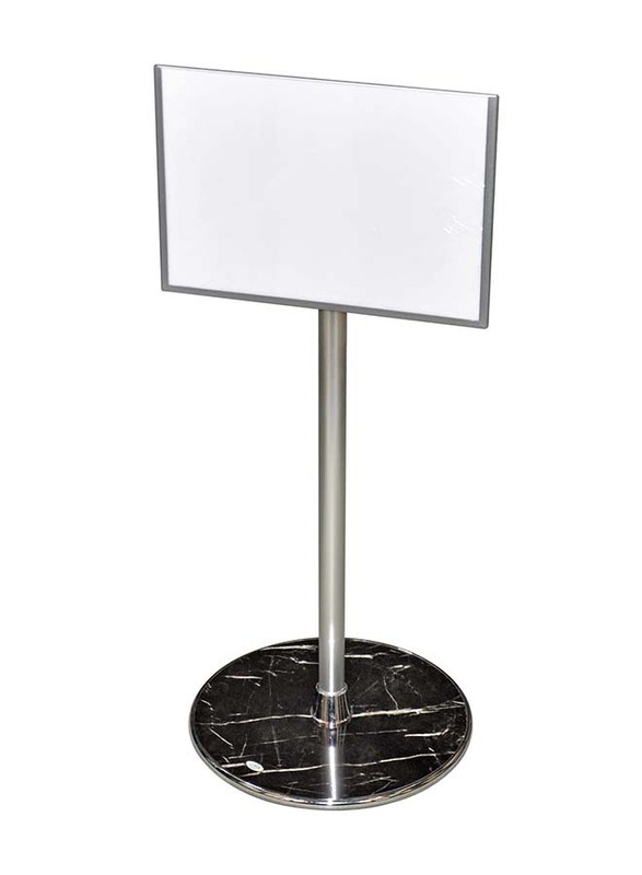 FIS Presentation Display Stands, 330 x 230 x 1230mm, White/Silver