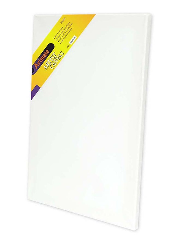 Artmate Stretched Back Stapled Canvas 280 GSM, JIGNE09-3040, 30 x 40cm, White