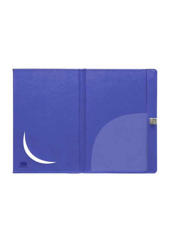 FIS Italian PU Bill Folders Covers with Round Corners & Pen Holder, 175 x 245mm, FSCLBFPHBL, Blue