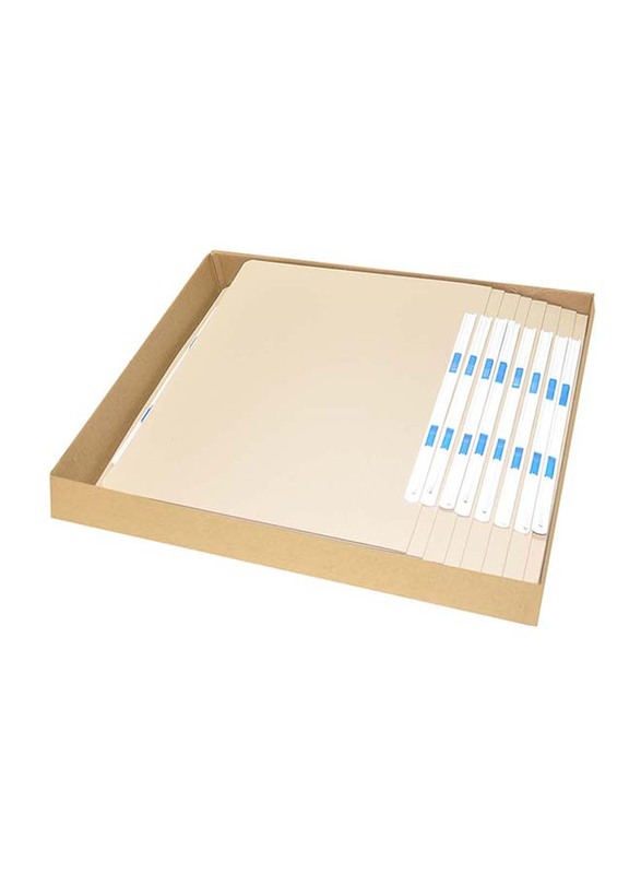 FIS Flat File with Plastic Fastener, F/S Size, 480GSM, 50 Pieces, FSFF3BF, Buff Beige