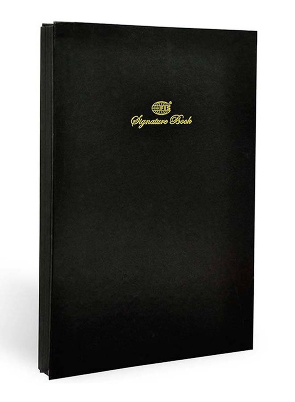 FIS Vinyl Material Cover Signature Book, 240 x 340mm, 20 Sheets, FSCL20BK, Black