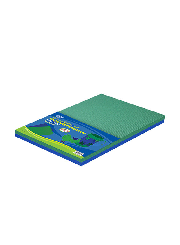 FIS Corrugated Cardboards, 25 x 35cm, 10 Sheets, FSCH2535BLGR, Blue/Green