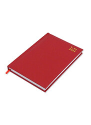 FIS 2024 Arabic/English 1 Side Padded Cover Diary, 384 Sheets, 60 GSM, A5 Size, FSDI18AE24RE, Red