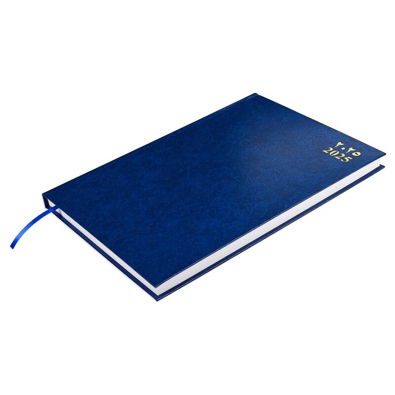 

FIS 2025 A4 Diary, Vinyl Materials, Hard Cover, 1 Day a Page, Size A4(210x297mm), English/Arabic, 60gsm White Paper, Blue Color-FSDI41AE25BL