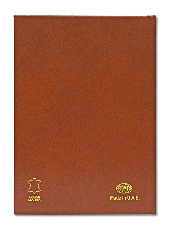 FIS Italian Ivory Paper Notebook with Bonded Leather, 196 Pages, 70 GSM, A5 Size, FSNBHCA5IVBL, Brown