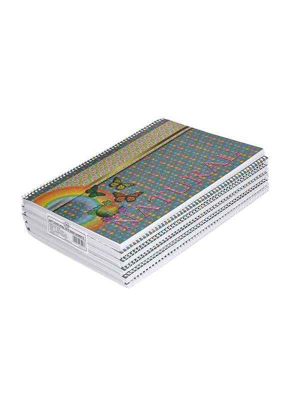 FIS Spiral Soft Cover Notebook Set, 5mm Square, 10 Piece x 80 Sheets, A4 Size, FSNB5A480NL1, Multicolour