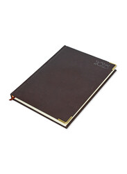 FIS Executive 2023 Italian PU Padded English Diary, 384 Sheets, 70 GSM, FSDI88EP23DBR, Dark Brown