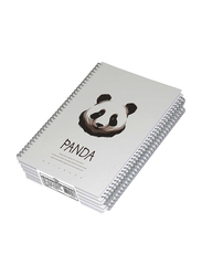 FIS Panda Design Spiral Hard Cover Notebook, 5 x 96 Sheets, A4 Size, FSNBSHCA496-PAN7, White