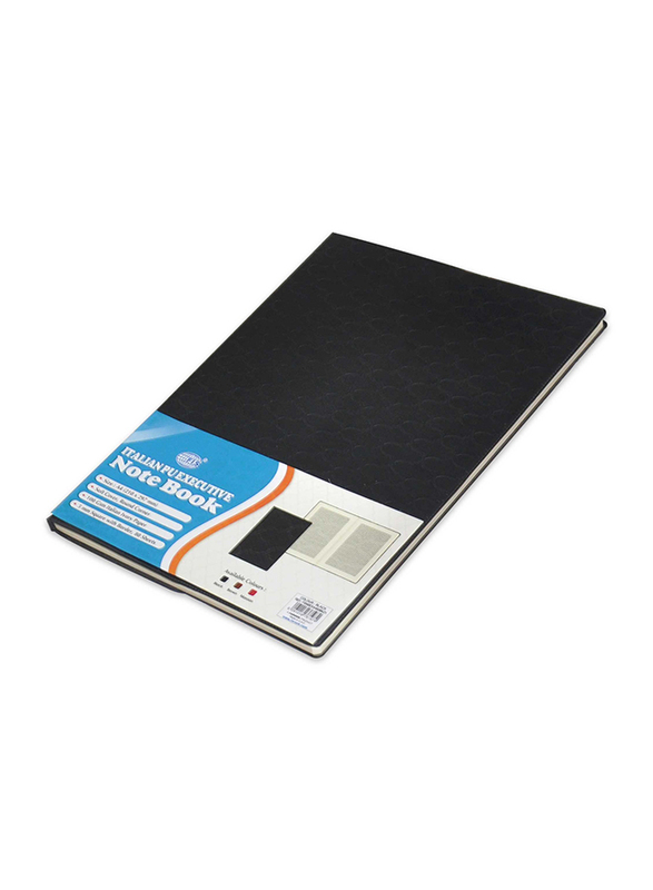 FIS Italian Pu Jacket Executive Notebook, 5mm, 80 Sheets, 100Gsm, A4 Size, FSNBEXA480BKD1, Black