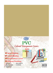 FIS 180 Micron PVC Colored Transparent Covers, 100 Pieces, FSCI18MBR-A4, Brown