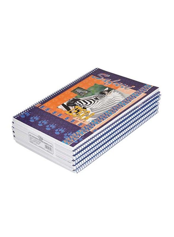 FIS Spiral Soft Cover Notebook Set, 5mm Square, 10 Piece x 80 Sheets, A4 Size, FSNB5A480SZA, Multicolour