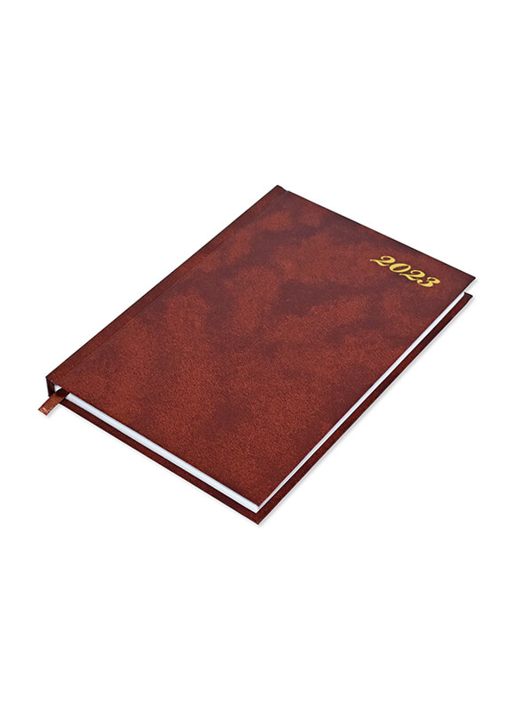 

FIS 2023 Friday & Saturday Combined English Diary, 384 Sheets, 60 GSM, A5 Size, FSDI91E23BR, Brown