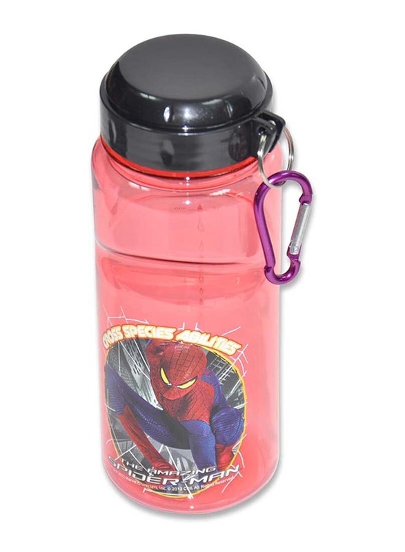Spiderman Water Bottle for Boys, 600ml, TQWZS4APB600, Red/Black