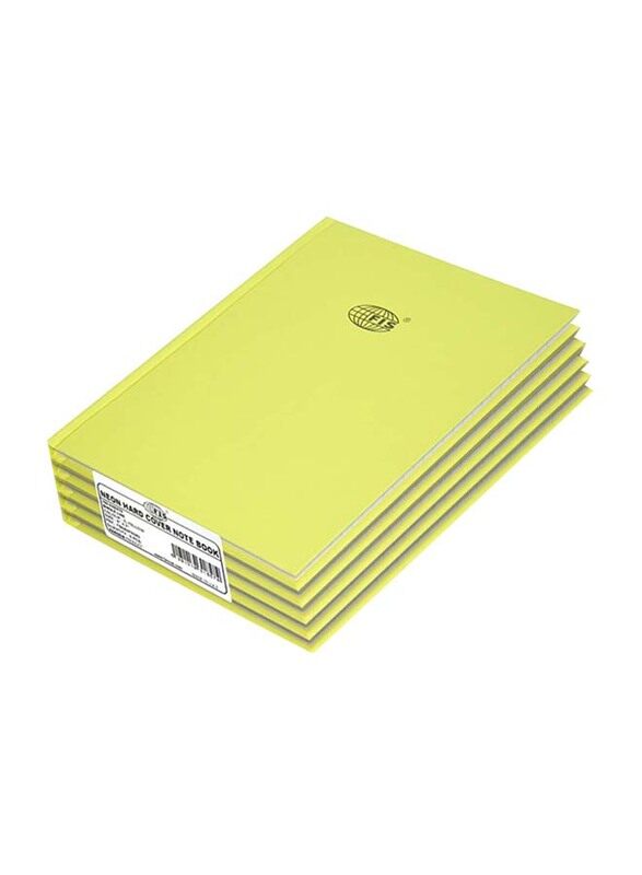 

FIS Neon Hard Cover Single Line Notebook Set, 5 x 100 Sheets, 9 x 7 inch, FSNB97N363, Yellow