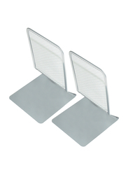 FIS Bookends Metal Mesh Body, 2-Piece, 7.25-Inch, 132 x 124 x170, FSBEDS047, Silver