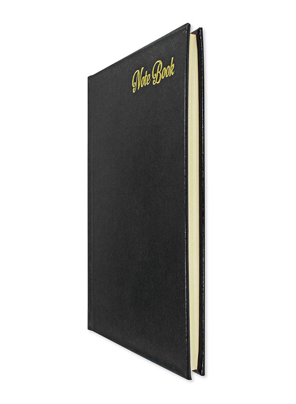 FIS Italian Ivory Paper Notebook with Bonded Leather, 196 Pages, 70 GSM, A5 Size, FSNBHCA5IVBL, Black