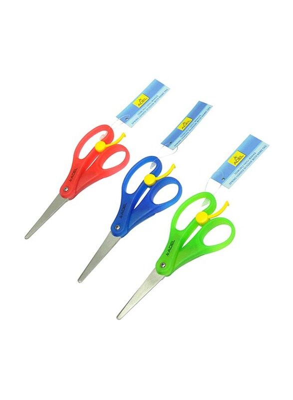 

Adel School Scissors Spring Loaded with Name Tag, 30 Pieces, Multicolour