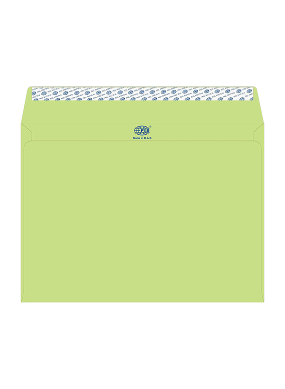 FIS Executive Laid Paper Envelopes Peel & Seal, 12 x 9 Inch, 50 Pieces, Green