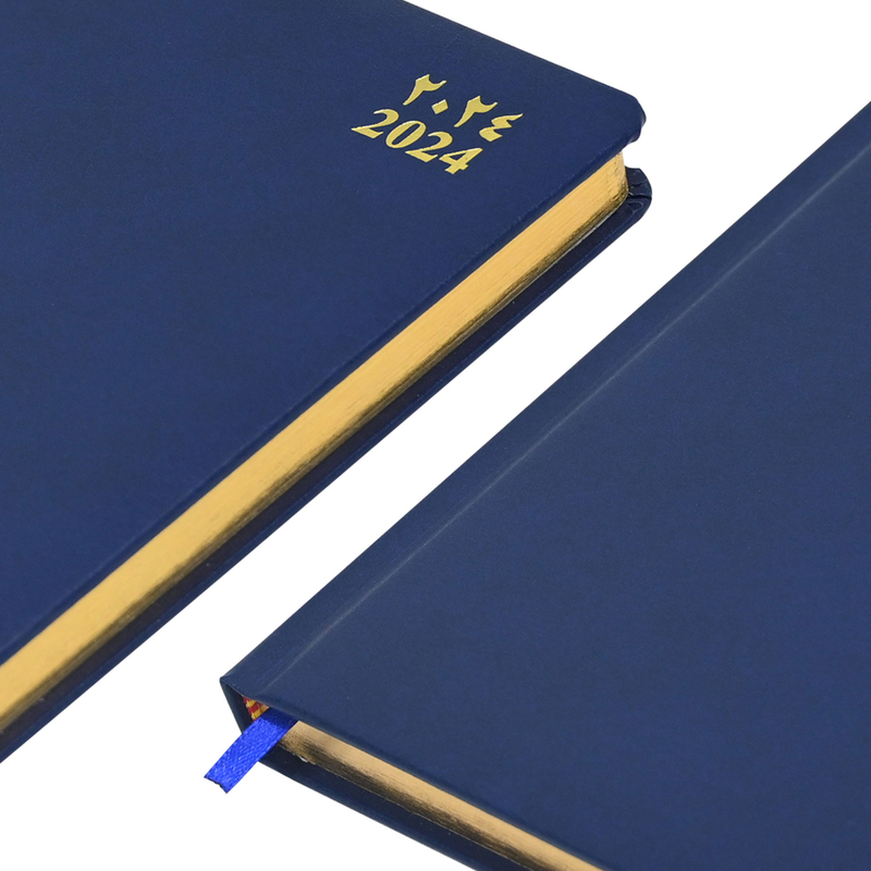 FIS 2024 Arabic/English Golden Diary, 384 Sheets, 60 GSM, A5 Size, FSDI23AEG24BL, Blue