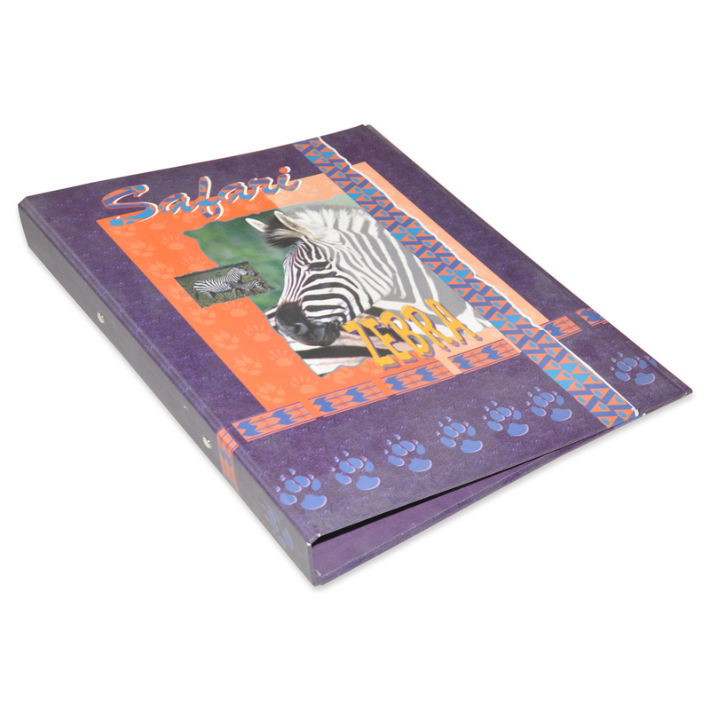 A4 Presentation Ring Binder with Prints, 48 Piece, FSBD2A4SZA, Purple/Orange/Grey