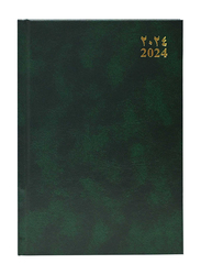 FIS 2024 Arabic/English Saturday & Sunday Combined Diary, 320 Sheets, 60 GSM, A5 Size, FSDI90AE24GR, Green