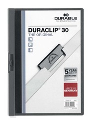 Durable 25-Piece Duraclip Plastic File, A4 Size, DUPG2200-57, Dark Grey