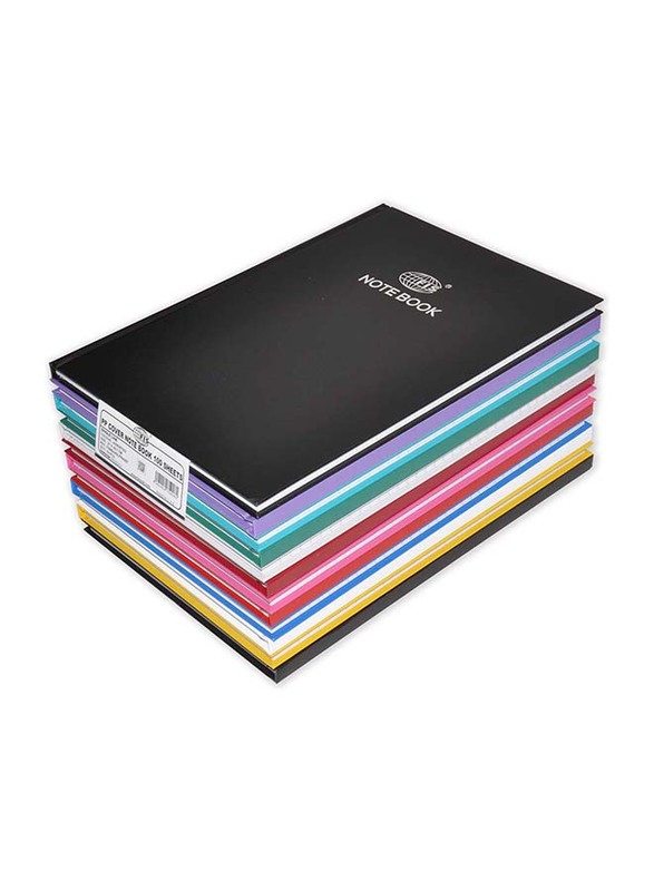 FIS 12 Piece Cover Notebook, 100 Sheets, A4 Size Single Line, FSNBA4SLPPASST, Multicolor