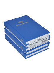 FIS Manuscript Notebook Set, 8mm Single Ruled, 3 Quire, 5 x 144 Sheets, A6 Size, FSMNA63Q, Blue