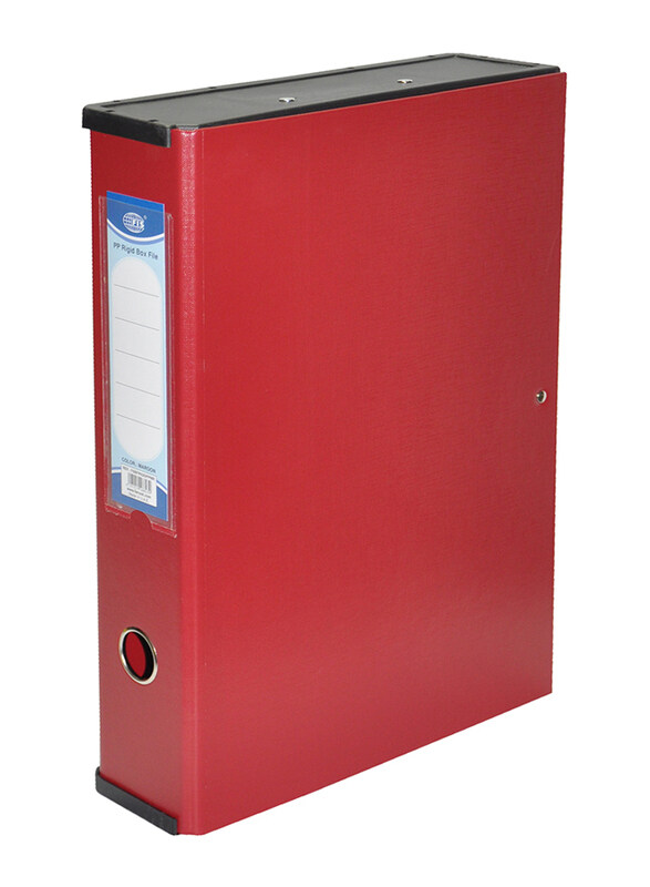 

FIS Colored PP Rigid Box File with Plastic Sides, 210 x 330 mm, FSBFRIGIDPPMR, Maroon